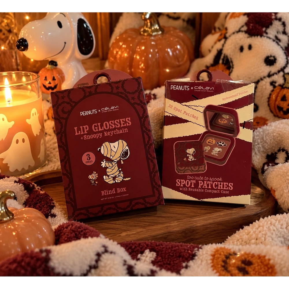 Peanuts x Celavi Snoopy Halloween Lip Gloss Blind Box & Spot Patches Set